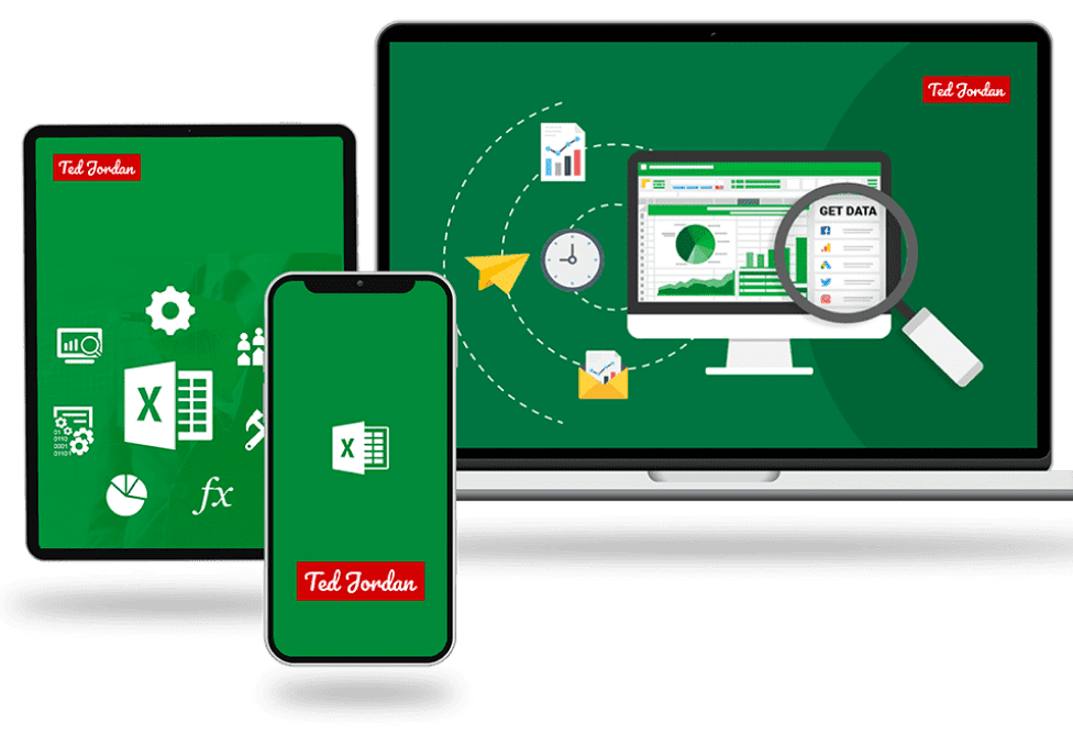 Online Excel course available from tablet, mobile and desktop with Ted Jordan.