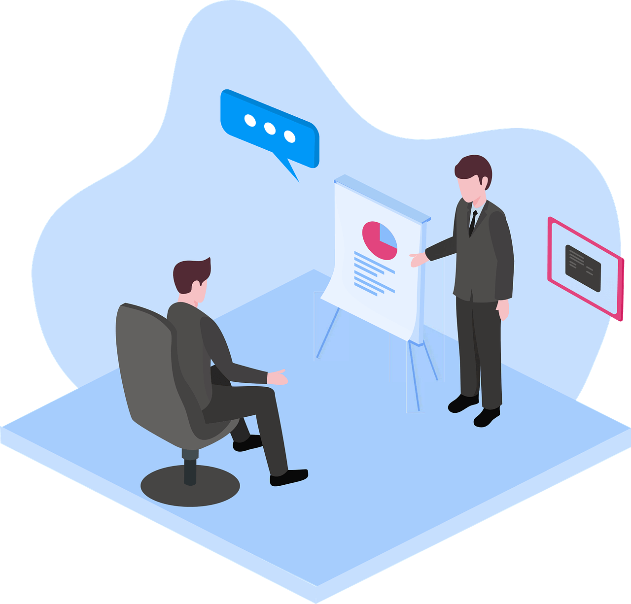Two persons having a meeting.