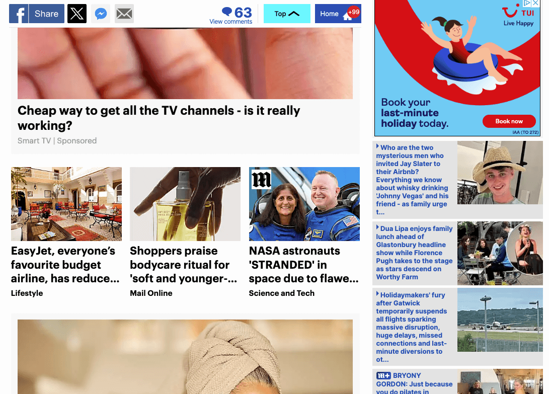 MPU 300x250 ad example on desktop on the Daily Mail website.