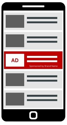 In-feed ad example on mobile by Ted Jordan.
