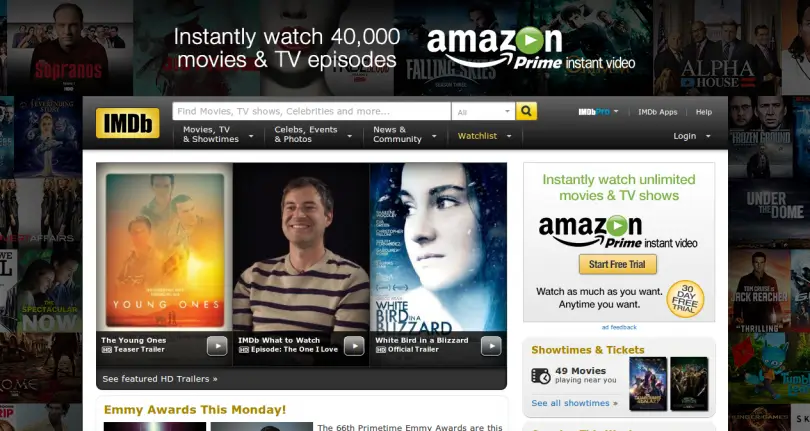 Skin + MPU example on IMDb website.